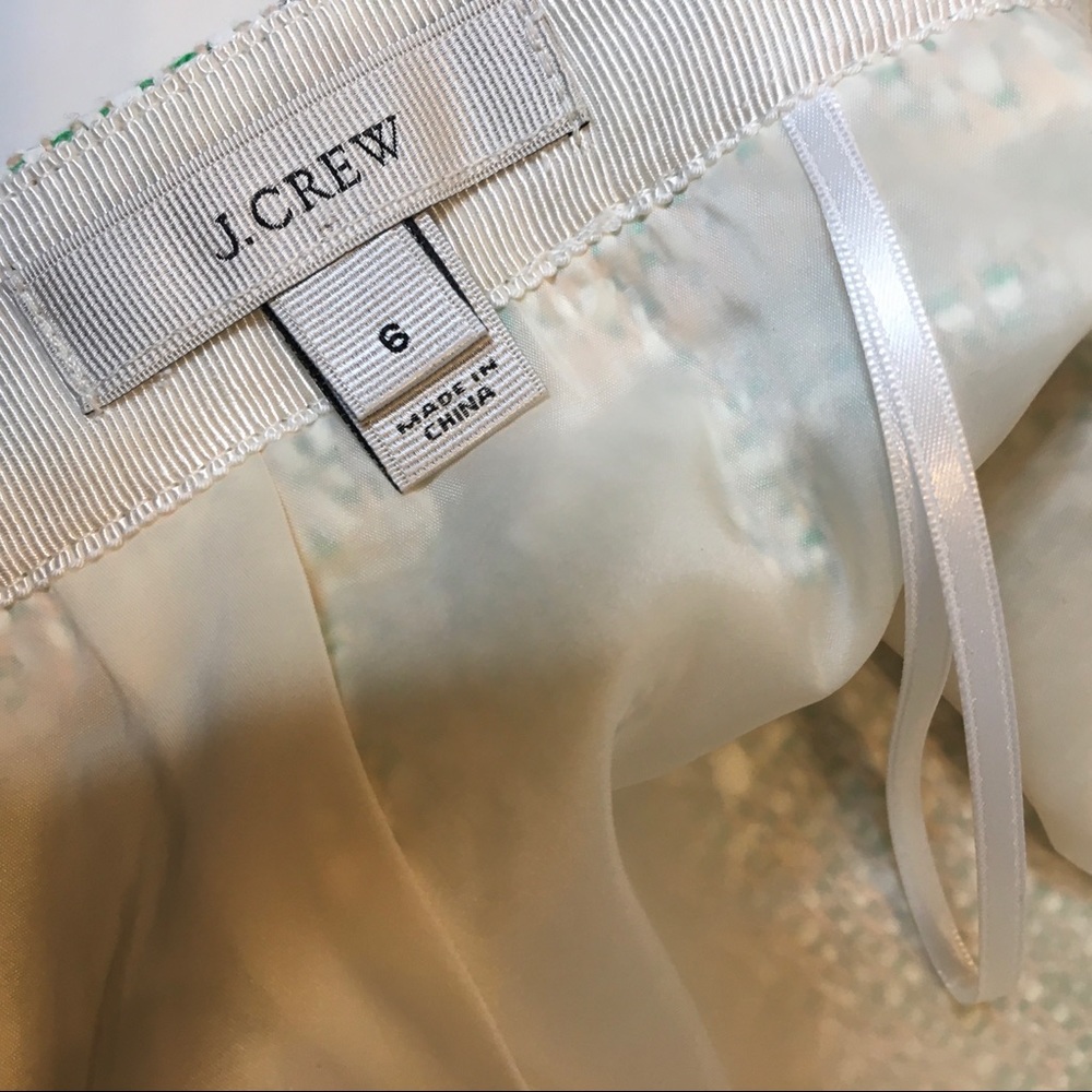 J Crew Cream Glimmer Tweed Mini Skirt 40075 sz 6 - Picture 4 of 8